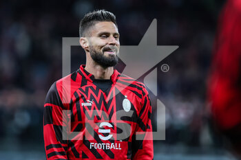 2022-11-05 - Olivier Giroud of AC Milan smiling during Serie A 2022/23 football match between AC Milan and Spezia Calcio at Giuseppe Meazza Stadium, Milan, Italy on November 05, 2022 - AC MILAN VS SPEZIA CALCIO - ITALIAN SERIE A - SOCCER