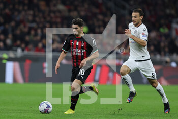2022-11-05 - Brahim Diaz of AC Milan in action during Serie A 2022/23 football match between AC Milan and Spezia Calcio at Giuseppe Meazza Stadium, Milan, Italy on November 05, 2022 - AC MILAN VS SPEZIA CALCIO - ITALIAN SERIE A - SOCCER