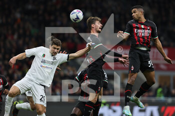 2022-11-05 - Junior Messias of AC Milan in action during Serie A 2022/23 football match between AC Milan and Spezia Calcio at Giuseppe Meazza Stadium, Milan, Italy on November 05, 2022 - AC MILAN VS SPEZIA CALCIO - ITALIAN SERIE A - SOCCER