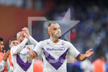 2022-11-06 - Arthur Mendonça Cabral (Fiorentina) celebrates after scoring a match - UC SAMPDORIA VS ACF FIORENTINA - ITALIAN SERIE A - SOCCER