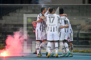 2022-11-10 - Juventus's Moise Kean celebrates after scoring a goal with teammates - HELLAS VERONA FC VS JUVENTUS FC - ITALIAN SERIE A - SOCCER