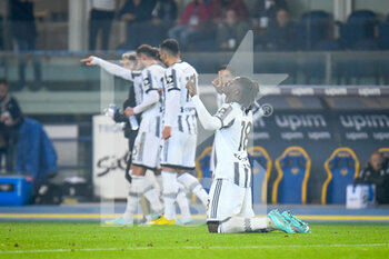 2022-11-10 - Juventus's Moise Kean celebrates after scoring a goal to the sky - HELLAS VERONA FC VS JUVENTUS FC - ITALIAN SERIE A - SOCCER