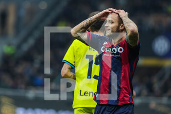 2022-11-09 - Marko Arnautovic of Bologna FC reacts during Serie A 2022/23 football match between FC Internazionale and Bologna FC at Giuseppe Meazza Stadium, Milan, Italy on November 09, 2022 - INTER - FC INTERNAZIONALE VS BOLOGNA FC - ITALIAN SERIE A - SOCCER