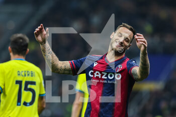2022-11-09 - Marko Arnautovic of Bologna FC reacts during Serie A 2022/23 football match between FC Internazionale and Bologna FC at Giuseppe Meazza Stadium, Milan, Italy on November 09, 2022 - INTER - FC INTERNAZIONALE VS BOLOGNA FC - ITALIAN SERIE A - SOCCER