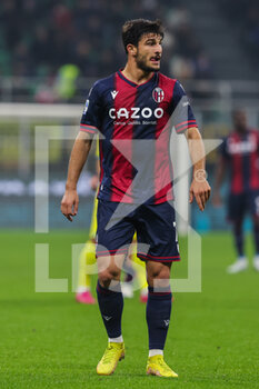 2022-11-09 - Riccardo Orsolini of Bologna FC gestures during Serie A 2022/23 football match between FC Internazionale and Bologna FC at Giuseppe Meazza Stadium, Milan, Italy on November 09, 2022 - INTER - FC INTERNAZIONALE VS BOLOGNA FC - ITALIAN SERIE A - SOCCER