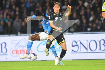2022-11-08 - Andre' Anguissa of SSC Napoli  and Nicolas Haas of Empoli Football Club competes for the ball with during the Serie A match between SSC Napoli v Empoli Football Club at  Diego Armando Maradona Stadium - SSC NAPOLI VS EMPOLI FC - ITALIAN SERIE A - SOCCER