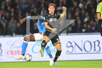 2022-11-08 - Andre' Anguissa of SSC Napoli  and Nicolas Haas of Empoli Football Club competes for the ball with  during the Serie A match between SSC Napoli v Empoli Football Club at  Diego Armando Maradona Stadium - SSC NAPOLI VS EMPOLI FC - ITALIAN SERIE A - SOCCER