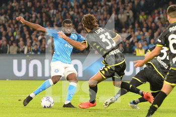 2022-11-08 - Tanguy Ndombele' of SSC Napoli  and Sebastiano Luperto of Empoli Football Club competes for the ball with during the Serie A match between SSC Napoli v Empoli Football Club at  Diego Armando Maradona Stadium - SSC NAPOLI VS EMPOLI FC - ITALIAN SERIE A - SOCCER