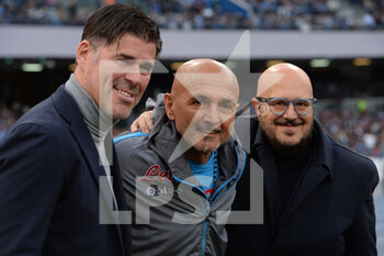 2022-11-12 - Luciano Spalletti Manager of SSC Napoli  and Andrea Sottil Coah of Udinese Calcio and Pier Paolo Marino during the Serie A match between SSC Napoli  v Udinese Calcio at Diego Armando Maradona Stadium  - SSC NAPOLI VS UDINESE CALCIO - ITALIAN SERIE A - SOCCER