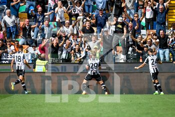 2022-09-18 - Udinese's Jaka Bijol celebrates after scoring a goal - UDINESE CALCIO VS INTER - FC INTERNAZIONALE - ITALIAN SERIE A - SOCCER