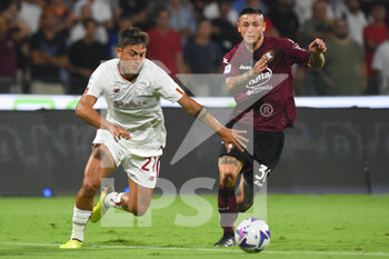 14/08/2022 - Paulo Dybala ( AS. Roma) and Pasquale Mazzocchi( US. Salernitana 1919) in action during the during the Serie A 2022/23 match between US Salernitana1919 and AS Roma  Arechi  Stadium - US SALERNITANA VS AS ROMA - SERIE A - CALCIO