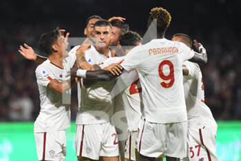 2022-08-14 - Bryan Cristante ( AS. Roma) celebrates after scoring goal  during the Serie A 2022/23 match between US Salernitana1919 and AS Roma  Arechi  Stadium - US SALERNITANA VS AS ROMA - ITALIAN SERIE A - SOCCER