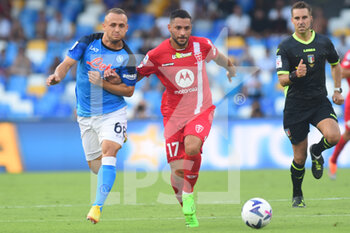 2022-08-21 - Stanislav Lobotka (SSC Napoli) and Andrea Petagna (AC Monza) competes for the ball with during the Serie A 2022/23 match between SSC Napoli And AC Monza Diego Armando Maradona Stadium - SSC NAPOLI VS AC MONZA - ITALIAN SERIE A - SOCCER