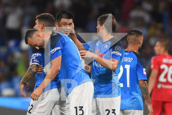 2022-08-21 - Kim Min-Jae (SSC Napoli) Cheers after scoring the goal during the Serie A 2022/23 match between SSC Napoli And AC Monza Diego Armando Maradona Stadium - SSC NAPOLI VS AC MONZA - ITALIAN SERIE A - SOCCER