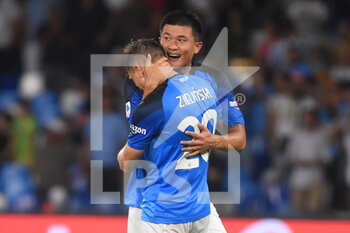 2022-08-21 - Kim Min-Jae (SSC Napoli) Cheers after scoring the goal during the Serie A 2022/23 match between SSC Napoli And AC Monza Diego Armando Maradona Stadium - SSC NAPOLI VS AC MONZA - ITALIAN SERIE A - SOCCER