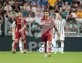 2022-08-27 - Lorenzo Pellegrini of As Roma during the Italian Serie A, football match between Juventus fc and As Roma, on August 27, 2022 at Allianz Stadium in Turin, Italy. Photo Nderim Kaceli - JUVENTUS FC VS AS ROMA - ITALIAN SERIE A - SOCCER