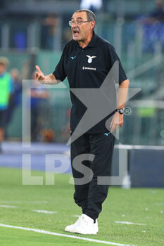 2022-08-26 - Maurizio Sarri head coach of Lazio reacts during the Italian championship Serie A football match between SS Lazio and FC Internazionale on August 26, 2022 at Stadio Olimpico in Rome, Italy - FOOTBALL - ITALIAN CHAMP - LAZIO V INTERNAZIONALE - ITALIAN SERIE A - SOCCER