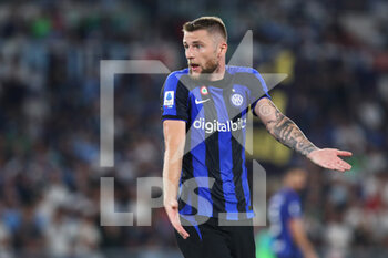 2022-08-26 - Milan Skriniar of Internazionale reacts during the Italian championship Serie A football match between SS Lazio and FC Internazionale on August 26, 2022 at Stadio Olimpico in Rome, Italy - FOOTBALL - ITALIAN CHAMP - LAZIO V INTERNAZIONALE - ITALIAN SERIE A - SOCCER