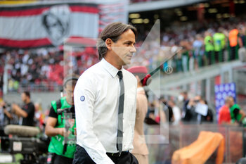 2022-09-03 - Coach Simone Inzaghi of Fc Inter during the Italian Serie A tootball match between Ac Milan and Fc Inter on 03 of September 2022 at Giuseppe Meazza _ San Siro Siro stadium in Milan, Italy. Photo Nderim Kaceli - AC MILAN VS INTER - FC INTERNAZIONALE - ITALIAN SERIE A - SOCCER