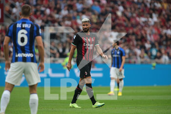2022-09-03 - Oliver Giroud of Ac Milan during the Italian Serie A tootball match between Ac Milan and Fc Inter on 03 of September 2022 at Giuseppe Meazza _ San Siro Siro stadium in Milan, Italy. Photo Nderim Kaceli - AC MILAN VS INTER - FC INTERNAZIONALE - ITALIAN SERIE A - SOCCER