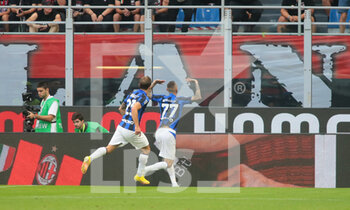 2022-09-03 - Marcelo Brozovic of Fc Inter celebrating after a goal during the Italian Serie A tootball match between Ac Milan and Fc Inter on 03 of September 2022 at Giuseppe Meazza _ San Siro Siro stadium in Milan, Italy. Photo Nderim Kaceli - AC MILAN VS INTER - FC INTERNAZIONALE - ITALIAN SERIE A - SOCCER