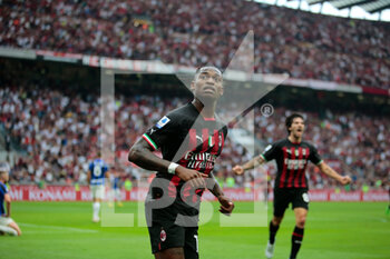 2022-09-03 - Rafael Leao of Ac Milan celebrating after a goal during the Italian Serie A tootball match between Ac Milan and Fc Inter on 03 of September 2022 at Giuseppe Meazza _ San Siro Siro stadium in Milan, Italy. Photo Nderim Kaceli - AC MILAN VS INTER - FC INTERNAZIONALE - ITALIAN SERIE A - SOCCER