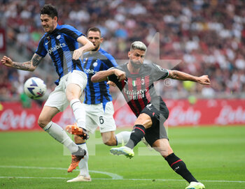 2022-09-03 - Oliver Giroud of Ac Milan during the Italian Serie A tootball match between Ac Milan and Fc Inter on 03 of September 2022 at Giuseppe Meazza _ San Siro Siro stadium in Milan, Italy. Photo Nderim Kaceli - AC MILAN VS INTER - FC INTERNAZIONALE - ITALIAN SERIE A - SOCCER
