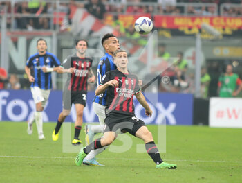 2022-09-03 - Alexis Saelemaekers of Ac Milan during the Italian Serie A tootball match between Ac Milan and Fc Inter on 03 of September 2022 at Giuseppe Meazza _ San Siro Siro stadium in Milan, Italy. Photo Nderim Kaceli - AC MILAN VS INTER - FC INTERNAZIONALE - ITALIAN SERIE A - SOCCER