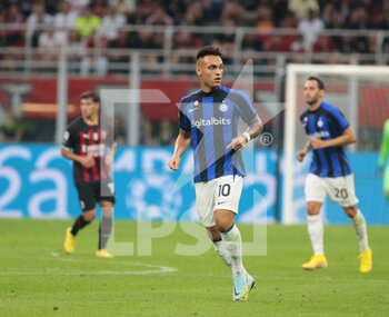 2022-09-03 - Lautaro Martinez of Fc Inter during the Italian Serie A tootball match between Ac Milan and Fc Inter on 03 of September 2022 at Giuseppe Meazza _ San Siro Siro stadium in Milan, Italy. Photo Nderim Kaceli - AC MILAN VS INTER - FC INTERNAZIONALE - ITALIAN SERIE A - SOCCER