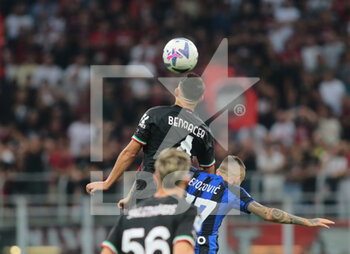 2022-09-03 - Ismael Bennacer of Ac Milan during the Italian Serie A tootball match between Ac Milan and Fc Inter on 03 of September 2022 at Giuseppe Meazza _ San Siro Siro stadium in Milan, Italy. Photo Nderim Kaceli - AC MILAN VS INTER - FC INTERNAZIONALE - ITALIAN SERIE A - SOCCER