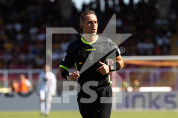 2022-09-11 - Refree, Mr. Luca Pairetto during the Italian championship Serie A football match between US Lecce and AC Monza on September 11, 2022 at Stadio Via del Mare “Ettore Giardiniero” in Lecce, Italy - FOOTBALL - ITALIAN CHAMP - LECCE V MONZA - ITALIAN SERIE A - SOCCER