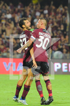 2022-09-16 - Antonio Candreva  and Pasquale Mazzocchi  Cheers after scoring the goal during the Serie A match between US Salernitana 1919 and US Lecce at Stadio Arechi   - US SALERNITANA VS US LECCE - ITALIAN SERIE A - SOCCER