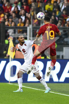 2022-11-13 - Valentino Lazaro of Torino F.C. and Mehmet Çelik of A.S. Roma during the 15th day of the Serie A Championship between A.S. Roma vs Torino F.C. on November 13, 2022 at the Stadio Olimpico, Rome, Italy. - AS ROMA VS TORINO FC - ITALIAN SERIE A - SOCCER