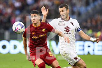 2022-11-13 - Cristian Volpato of A.S. Roma and Alessandro Buongiorno of Torino F.C. during the 15th day of the Serie A Championship between A.S. Roma vs Torino F.C. on November 13, 2022 at the Stadio Olimpico, Rome, Italy. - AS ROMA VS TORINO FC - ITALIAN SERIE A - SOCCER