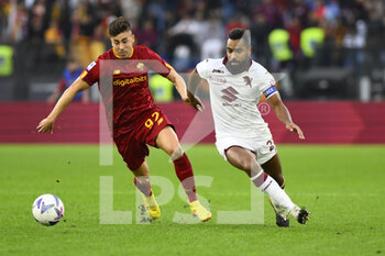 2022-11-13 - Koffi Djidji of Torino F.C. and Stephan El Shaarawy of A.S. Roma during the 15th day of the Serie A Championship between A.S. Roma vs Torino F.C. on November 13, 2022 at the Stadio Olimpico, Rome, Italy. - AS ROMA VS TORINO FC - ITALIAN SERIE A - SOCCER