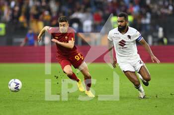 2022-11-13 - Stephan El Shaarawy of A.S. Roma and Koffi Djidji of Torino F.C. during the 15th day of the Serie A Championship between A.S. Roma vs Torino F.C. on November 13, 2022 at the Stadio Olimpico, Rome, Italy. - AS ROMA VS TORINO FC - ITALIAN SERIE A - SOCCER