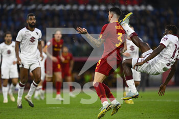 2022-11-13 - Roger Ibanez of A.S. Roma and Wilfried Singo of Torino F.C. during the 15th day of the Serie A Championship between A.S. Roma vs Torino F.C. on November 13, 2022 at the Stadio Olimpico, Rome, Italy. - AS ROMA VS TORINO FC - ITALIAN SERIE A - SOCCER