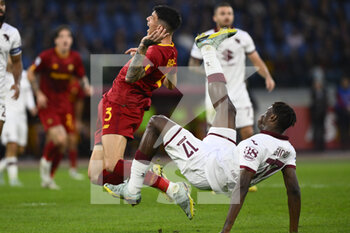 2022-11-13 - Roger Ibanez of A.S. Roma and Wilfried Singo of Torino F.C. during the 15th day of the Serie A Championship between A.S. Roma vs Torino F.C. on November 13, 2022 at the Stadio Olimpico, Rome, Italy. - AS ROMA VS TORINO FC - ITALIAN SERIE A - SOCCER