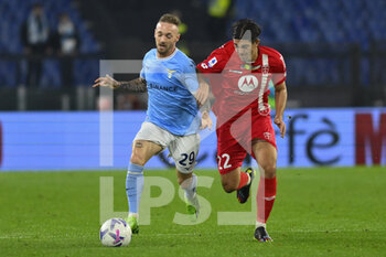 2022-11-10 - Manuel Lazzari of S.S. LAZIO and Filippo Ranocchia of A.C. Monza during the 14th day of the Serie A Championship between S.S. Lazio vs A.C. Monza on November 10, 2022 at the Stadio Olimpico in Rome, Italy. - SS LAZIO VS AC MONZA - ITALIAN SERIE A - SOCCER