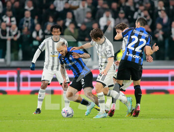 2022-11-06 - Federico Di Marco of Fc Inter and Nicolo Faggioli of Juventus Fc during the Italian Serie A, football match between Juventus Fc and Inter Fc, on 06 November 2022, at Allianz Stadium, Turin, Italy  Photo Nderim Kaceli - JUVENTUS FC VS INTER - FC INTERNAZIONALE - ITALIAN SERIE A - SOCCER