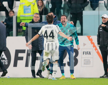 2022-11-06 - Nicolo Faggioli of Juventus Fc celebrating with tea mates after a goal during the Italian Serie A, football match between Juventus Fc and Inter Fc, on 06 November 2022, at Allianz Stadium, Turin, Italy  Photo Nderim Kaceli - JUVENTUS FC VS INTER - FC INTERNAZIONALE - ITALIAN SERIE A - SOCCER