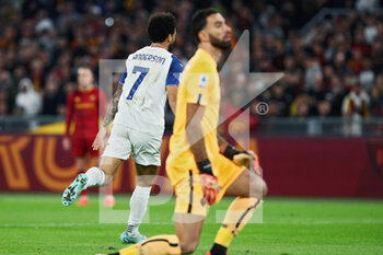 2022-11-06 - Felipe Anderson of Lazio celebrates after scoring 0-1 goal during the Italian championship Serie A football match between AS Roma and SS Lazio on November 6, 2022 at Stadio Olimpico in Rome, Italy - FOOTBALL - ITALIAN CHAMP - AS ROMA V SS LAZIO - ITALIAN SERIE A - SOCCER