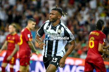 2022-09-04 - Udinese's Destiny Iyenoma Udogie celebrates after scoring a goal - UDINESE CALCIO VS AS ROMA - ITALIAN SERIE A - SOCCER