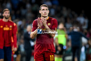 2022-09-04 - Roma's Andrea Belotti greets fans - UDINESE CALCIO VS AS ROMA - ITALIAN SERIE A - SOCCER