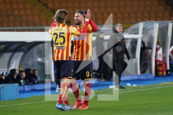 2022-01-23 - Antonino Gallo (US Lecce) and Massimo Coda (US Lecce) celebrates after scoring a goal of 1-0 - US LECCE VS US CREMONESE - ITALIAN SERIE B - SOCCER