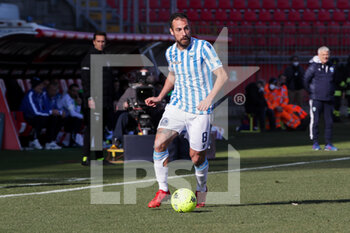 2022-02-12 - Marco Mancosu of Spal in action during the Serie B match between AC Monza vs Spal on February 12, 2022 at the U-Power Stadium in Monza - AC MONZA VS SPAL - ITALIAN SERIE B - SOCCER