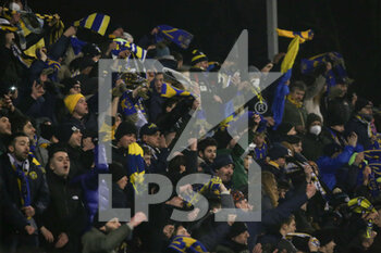 2022-02-15 - Fans of PARMA CALCIO in action during the Serie B match between US Cremonese and Parma Calcio at Giovanni Zini on February 15, 2022 in Cremona, Italy. - US CREMONESE VS PARMA CALCIO - ITALIAN SERIE B - SOCCER
