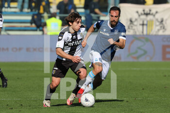 2022-02-26 - Adrian Bernabe’ of PARMA CALCIO competes for the ball with Marco Mancosu of SPAL during the Serie B match between Parma Calcio and Spal at Ennio Tardini on February 26, 2022 in Parma, Italy. - PARMA CALCIO VS SPAL - ITALIAN SERIE B - SOCCER