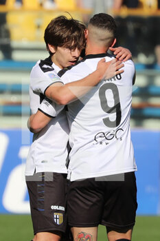 2022-02-26 - Adrian Bernabe’ of PARMA CALCIO celebrates after scoring a goal with Gennaro Tutino of PARMA CALCIO during the Serie B match between Parma Calcio and Spal at Ennio Tardini on February 26, 2022 in Parma, Italy. - PARMA CALCIO VS SPAL - ITALIAN SERIE B - SOCCER