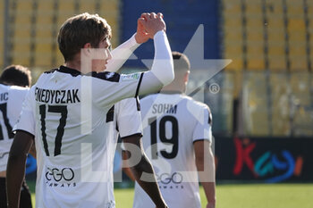 2022-02-26 - Adrian Benedyczak of PARMA CALCIO celebrates after scoring a goal during the Serie B match between Parma Calcio and Spal at Ennio Tardini on February 26, 2022 in Parma, Italy. - PARMA CALCIO VS SPAL - ITALIAN SERIE B - SOCCER